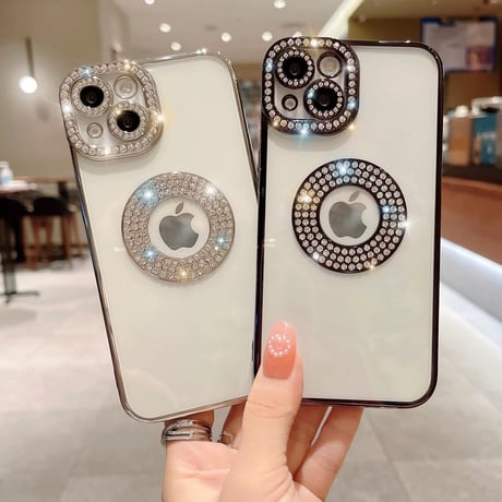 ジュエリー iPhone15/15proケース 黄ばまない キラキラ iPhone14/13/12カバー 女子力アップ きれい[M3952]