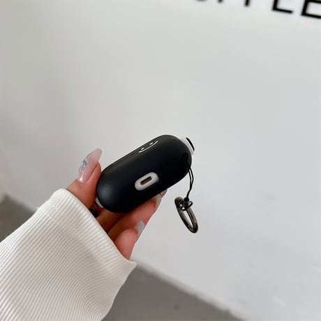 スタンド付 Airpods 4/Pro2ケース にこちゃん Airpods3/2/Proカバー リング付 黒色 ギフトにおすすめ [M4726]