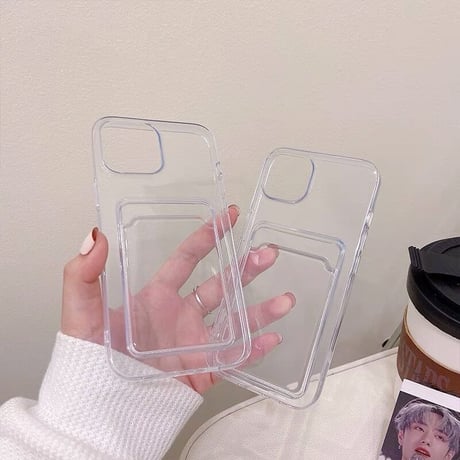 カード入れ付 iphone13mini/13promaxケース 高透明感 iphone12pro/11カバー  クリアスマホケース  頑丈M1008