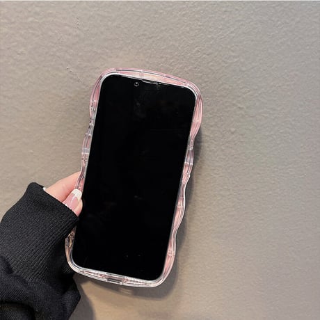 【iPhone16対応】波デザインの枠 iphone15/14/13/12promaxケース  耐衝撃 クリア iphone11/XSMAXカバー  頑丈 耐久性 人気品[M1732]
