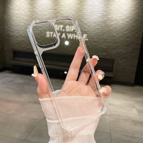 高透明感 iPhone14/13proケース 四角耐衝撃加工クリア iPhone12promax/11カバー シンプル  使いやすい 男女兼用[M3362]