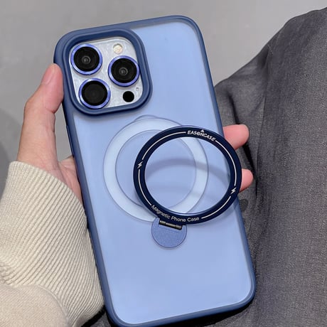 iPhone16Pro/15ProMaxケース MagSafeリングスタンド付き 指紋防止 耐衝撃 多機能便利 14/13/12pro[M3538]