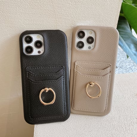 ICカード入れ リング付 iPhone14/14Proカバー レザー製 高品質アイフォン13mini/12mini/11proケース 実用 スタンド機能あり ファッション  [M2472]