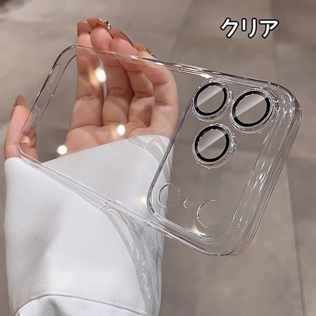 メタル iPhone17pro/16promaxケース  クリア 黄ばまないアイフォン15pro/14/13/12proカバー カメラ保護 軽量 定番商品[M3550]