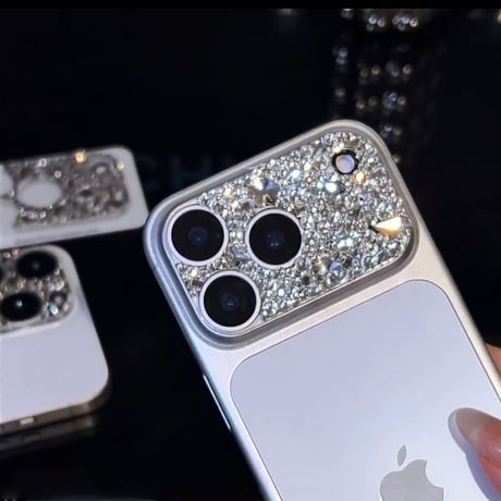 ダイヤ カメラ保護カバー キラキラ iPhon17ProMax/17Pro/17/Air 可愛い ハンドメイド 女子力アップ [M5725]