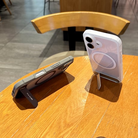 スタンド付 iPhone16/16proケース Magsafe対応 iPhone15promax/14/13proカバー 指紋防止マット シンプル風 男女兼用 [M5347]