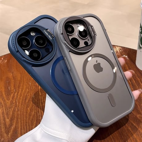 カメラ保護ケース付 iPhone17Pro/16ProMaxケース スタンド機能 Magsafe対応 アイフォン15/14promax/13ケース 黄ばまない 滑り止め加工[M4588]