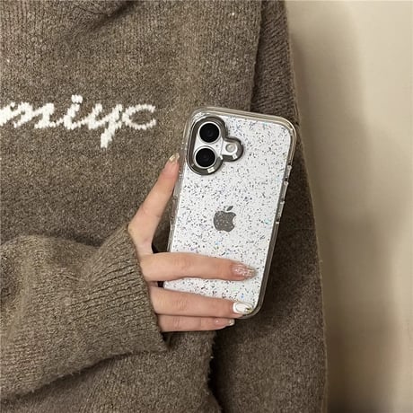 キラキラグリッター iphone16/16proカバー  頑丈 iphone15pro/14/13ケース シンプル風 シック 保護力強い [M4961]