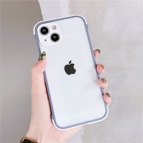 耐衝撃透明 iphone13mini/13promaxケース  カラー枠カメラレンズ保護 iphone11/12カバー  頑丈 シンプル M1069