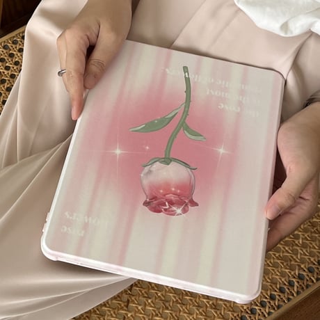 バラ柄 iPad9/8世代ケース アイパッドiPad mini第6世代カバー 10.5/10.2/9.7インチ  卓上スタンド  360度回転可 耐衝撃 折り曲げ防止[M2427]