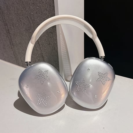 ダイヤ蝶/星 AirPodsMax1/2ケース めっちゃ可愛いクリア エアーポッズ マックス専用カバー 軽量頑丈 ギフトに最適[M5230]