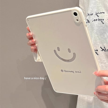 にこちゃん iPad Air5/4ケース ホワイト アイパッドiPad Pro 2022 11インチカバー10.9/10.2inch保護カバー 頑丈 [M4461]