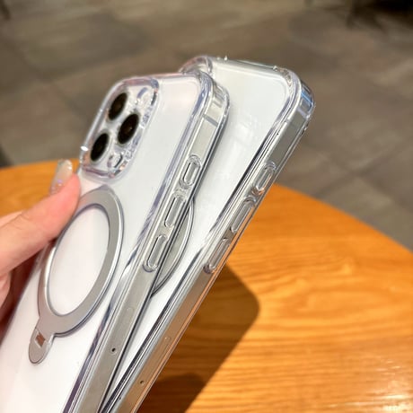 カメラコントロールカバー付クリアケース iPhone16Pro 16 16Plus 16ProMaxケース MagSafeリングスタンド 黄ばまない 頑丈 [M4850]
