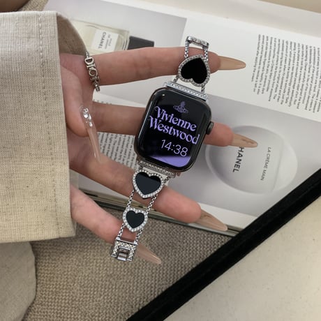 ビジューハート Apple watchバンド おしゃれアップルウォッチベルト Ultra3 series11 10 98 7 6 SE3 SE2  高級感[M4631]