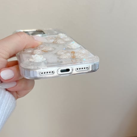 蝶々デコ iphone17Pro/17ケース きれい花  キラキララメ iPhone16Pro/15Promax/14/14/12カバー  オシャレ 女子力高い[M5928]