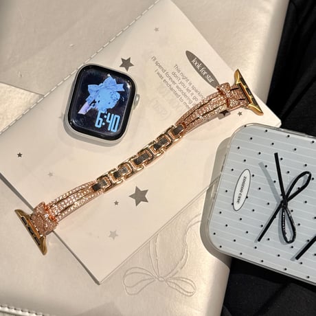 ダイヤリボン  AppleWatchバンド キラキラ感たっぷり AppleWatchベルト Series 11/10/9/8 SE3/2  Ultra3/2/1 高級感高品質 上品[M6455]