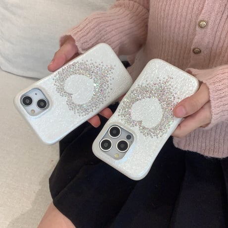 ダイヤデコレザー iPhone16Pro/16ケース 光によって変色 iPhone15Promax/14/13カバー 高級感たっぷり エレガント[M4859]