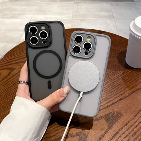 指紋防止 iPhone15Pro/15promaxケース Magsafe対応 iPhone14pro/13promaxケース 軽量 頑丈気[M4481]