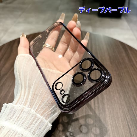 iPhone17Pro/17ケース キラキラ おしゃれ iPhone Air/17ProMaxカバー レンズ保護フィルム付き ラメ入り 軽量丈夫[M5681]
