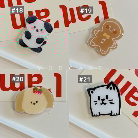 可愛い動物 スマホグリップ 全機種対応 折り畳み式グリップトーク 卓上スタンド機能付き 粘着タイプ[M2918]