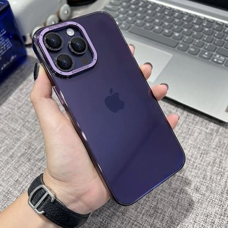 高透明感黄ばまない iPhone14pro/14promaxケース ハード iphone13/13promaxカバー  薄型  金属カメラ枠/ボタン 頑丈[M2313]