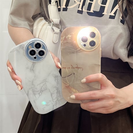 大理石調 iphone14/13proケース 頑丈耐衝撃 アイフォン12プロ/11カバー 高級感ぼかし 淡色 全面保護 お揃い[M3031]