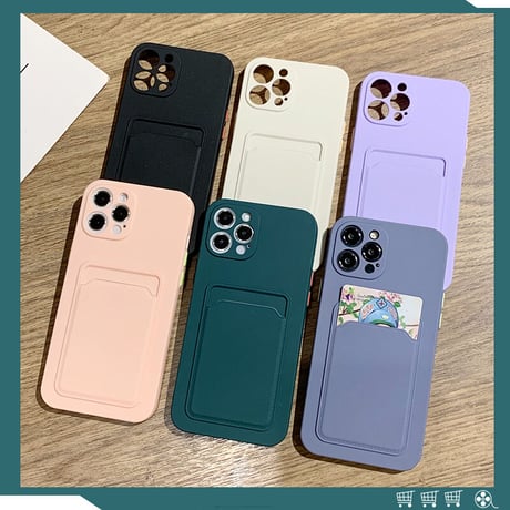 カート収納 アイフォン14プロ/14プラス シンプル iPhone13mini/12/11カバー シリコン ソフト 立体ボタン[M2636]