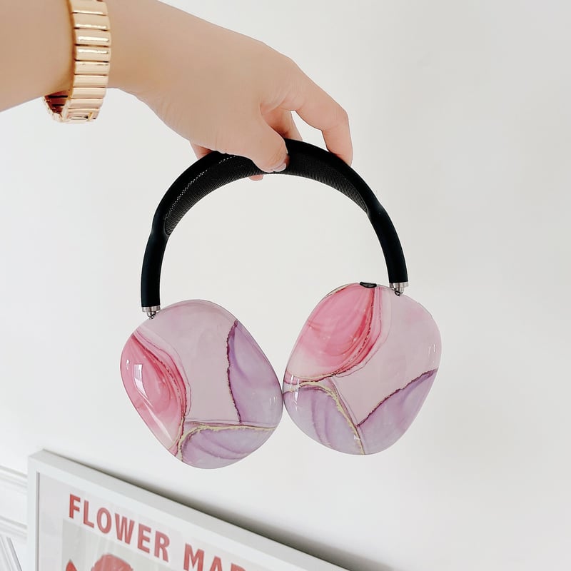 まい様オーダー品　花モチーフのAirPods MAXヘッドフォンカバー Amazon.com: Silicone Case for AirPods Max Headphones, Clear Flower