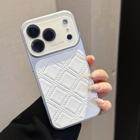 菱形皮製 iPhone17Pro/17ケース シンプル風 iPhone16/15promax/14/13proカバー カメラカバー付き オシャレ[M6102]