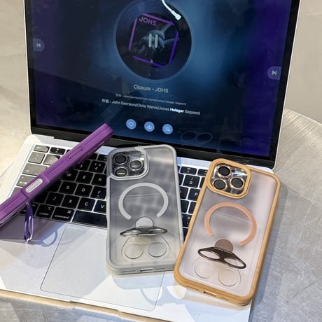 スタンドリング付 iPhone16promax/16eケース Magsafe充電 耐衝撃 iPhone15pro/14plus/13カバー 指紋防止 マット [M5486]