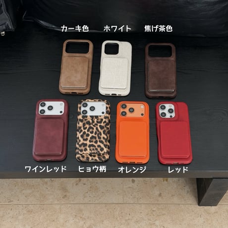 ダブルミラー  iPhone17Pro/17ケース スタンド機能 レザー/布 上品 iPhone17ProMax/16Pro/15ケース 高品質 頑丈 人気 [M5974]
