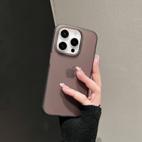 指紋防止 滑り止め加工 iPhone16pro/16plusケース 半透明 シンプル風 iPhone15pro/14/13proカバー 高品質 黄ばまない [M4983]