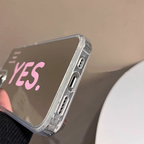 YES 鏡 iPhone15/15plus/15proケース ストラップ付 iPhone14Pro/13/12カバー ガールズファッション かわいい便利  [M3854]