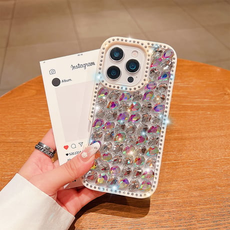 豪華ダイヤ iPhone16Pro/16カバー ジュエリー キラキラ iPhone15plus/14/13promaxケース 贅沢 ストラップ 高級感たっぷり [M5291]