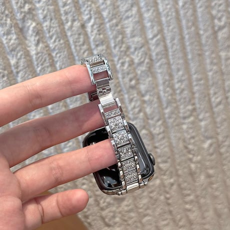 アップルウォッチSerise 10バンド 高級感 ダイヤデコ AppleWatch Ultra2/1/SE(第2/1世代)/Series9/8/7/6/5/4/3/2/1 丈夫[M4752]