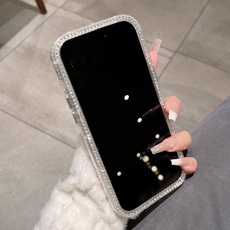 キラキラ光る iPhone17/17Proケース ジュエリーライン リボンデコ iPhone16Pro/15pro/14ProMaxケース カメラ保護[M6417]