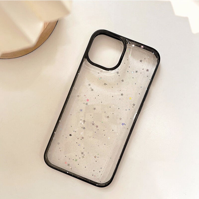 星ラメ入り iPhone14/15プロケース クリア可愛いiphone13/12mini/11
