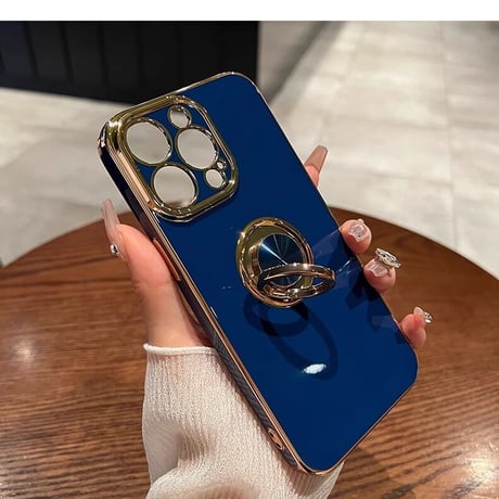 リング付 iPhone15/15plus/15proケース メッキ スタンド機能 iPhone14/13/12proカバー 光沢感 耐久性[M3558]