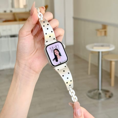 ブレスレット風水玉模様 アップルウォッチバンド メタル 高品質 AppleWatchブレスレット Series11/10/9/8 SE3/2 40/41/42mm 韓国っぽ [M6390]