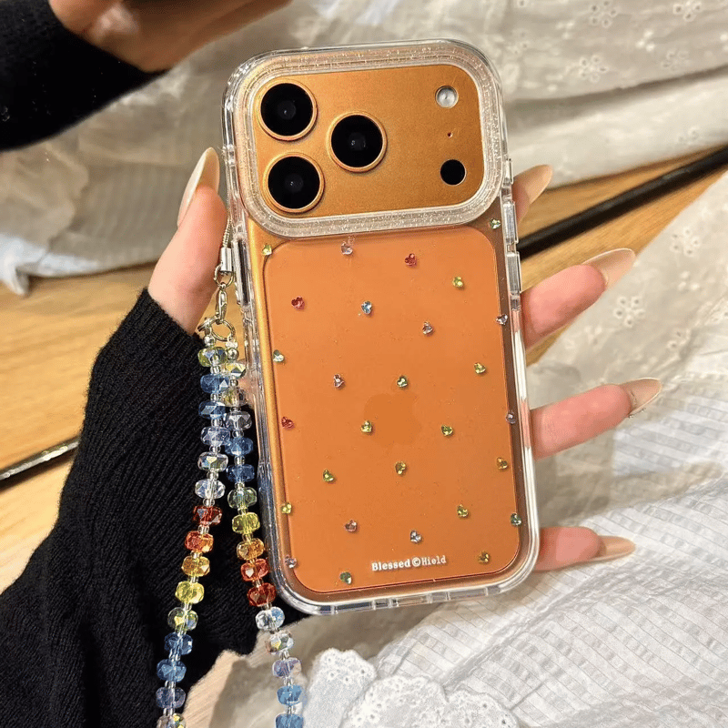 カラーハートデコ iPhone17/17proケース キラキラララメ iPhone17prom