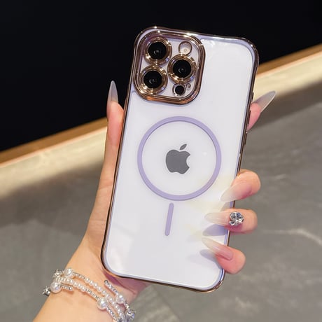 メタリックカラー iPhone16pro/16promaxケース Magsafe充電 カメラ保護 iPhone15/14/13proカバー 黄ばまない お揃い [M5511]