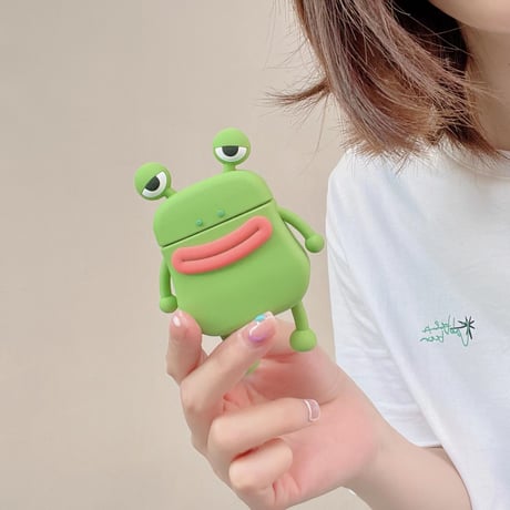 可愛いカエル airpods3ケース  お揃い airpodsproカバー  超キュート 頑丈  シリコン プレゼントにおすすめ[M2132]