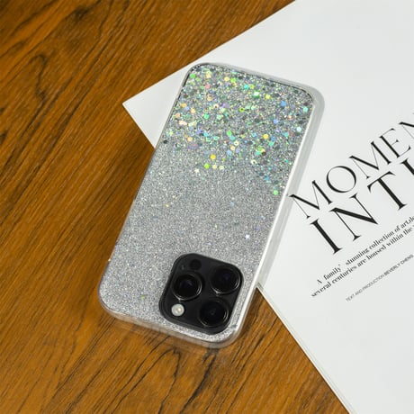 キラキラ眩しい iPhone15/15plus/15proケース きれいグリッター入り iPhone14/13mini/12ケース かわいい インナーシート付[M3937]