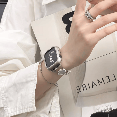 ジュエリー AppleWatchベルト キラキラチェーン メタル アップルウォッチ Ultra3/2/1 Series 10/9/8 SE3/2/1 高級感 エレガント[M5652]