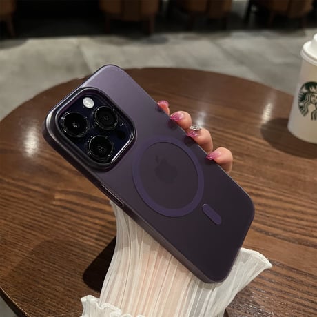 マグセーフ対応 iPhone14/14proケース マット 指紋付かない アイフォン13/12proカバー  シンプル 半透明  お揃い[M3231]
