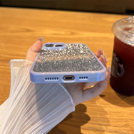 紫色 iphone14pro/14plusケース  キラキラシール付 iphone13/12promaxカバー おしゃれ 頑丈[M2335]