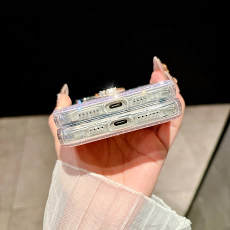 リング付 iPhone16pro/16ケース ダイヤデコ iPhone15promax/14/13カバー キラキラ おしゃれ 可愛い [M5430]