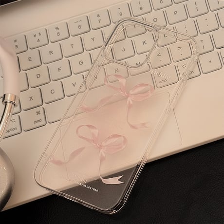 ピンクリボン iPhone15/15pro/15plusケース クリアアイフォン14pro/13/12カバー 使いやすい [M4232]