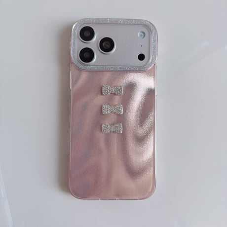 上品エレガント iPhone17/17Proケース ジュエリーリボン iPhone17ProMax/16/15シリーズカバー 可愛い ガールズに人気 [M5851]