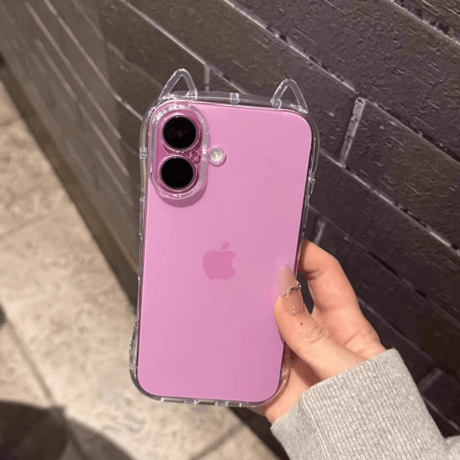 猫の耳 iPhone16/16Proケース 高透明 iPhone15Plus/14pro/SEカバー フィット感 推し活におすすめ 自由アレンジ[M5363]
